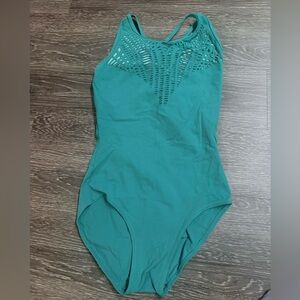 Jo + Jax Teal and Light Blue Leotard (Adult Medium)